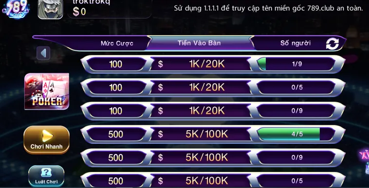 Poker Tại 789Club Trải Nghiệm Đấu Trí Đỉnh Cao Nhận Thưởng Lên Đến 100 Triệu