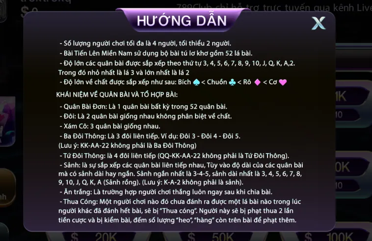 Kinh Nghiệm Chơi Tiến Lên Miền Nam Tại 789Club Luôn Thắng Lớn