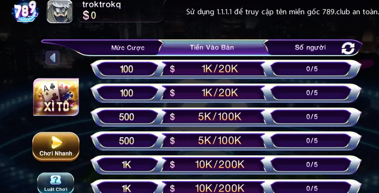 Xì Tố Tại 789Club Đỉnh Cao Cá Cược Và Những Cơ Hội Nhận Thưởng Hấp Dẫn